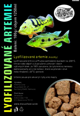 Lyofilizované artemie (kostky) 
