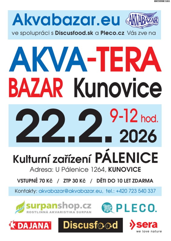 Vstupenka na Slovácký Akva-tera bazar Kunovice 22.2.2026